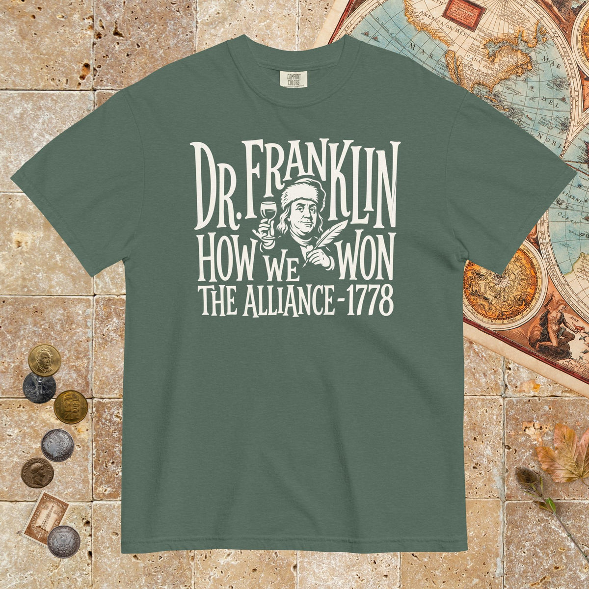 Blue Spruce Dr. Franklin How We Won the Alliance - Premium Tee - history buff gift by HistoHead