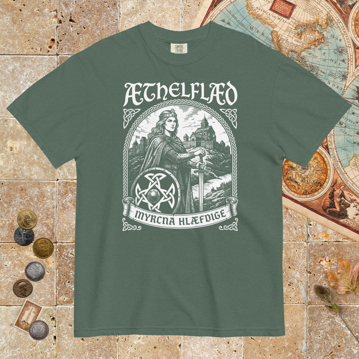 Blue Spruce Aethelflaed Lady of the Mercians Old English - Premium Tee - history buff gift by HistoHead