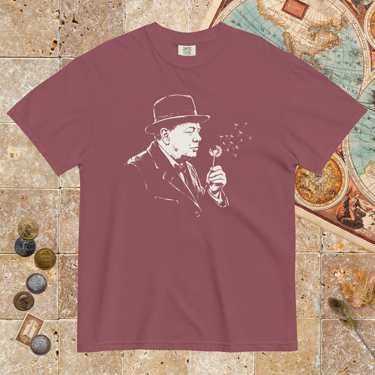 Brick Winston Churchill Blowing Wishes - Premium Tee - history buff gift by HistoHead