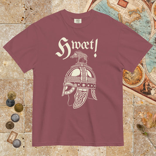 Brick Hwæt Boar-Crested Helmet - Premium Tee - history buff gift by HistoHead