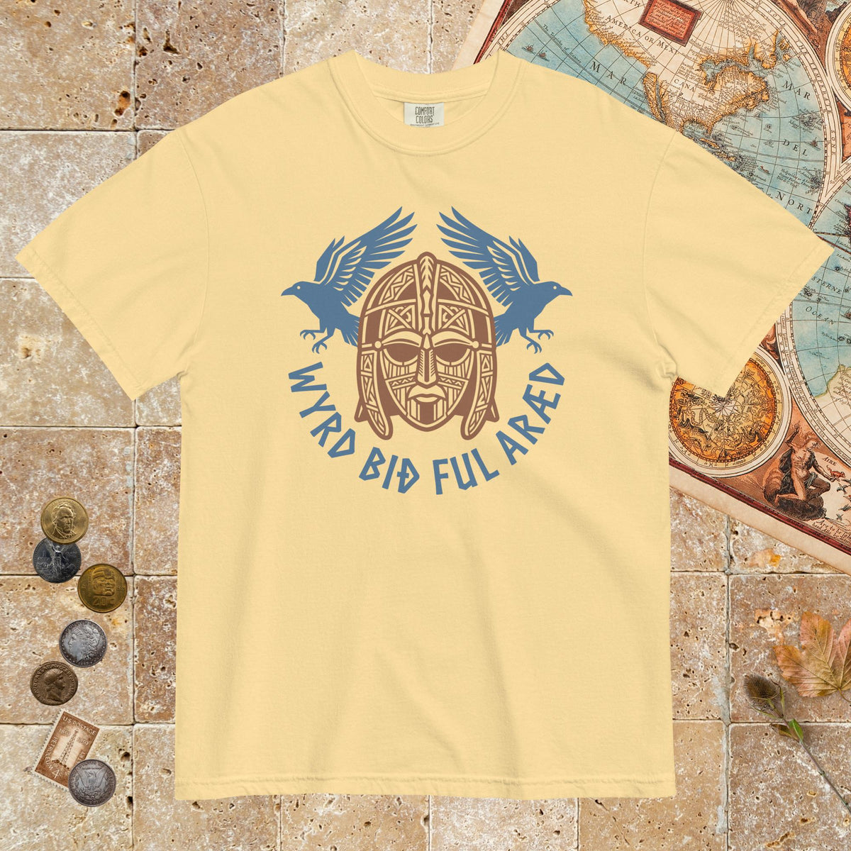 Butter Wyrd Bið Ful Aræd Sutton Hoo Helmet Edition - Premium Tee - history buff gift by HistoHead