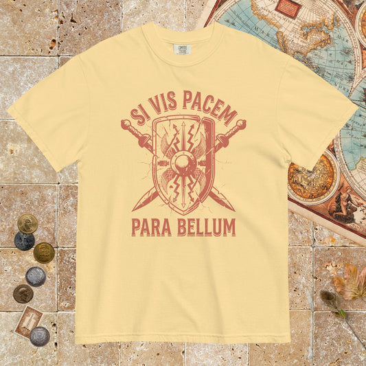 Butter Si Vis Pacem Para Bellum Scutum - Premium Tee - history buff gift by HistoHead
