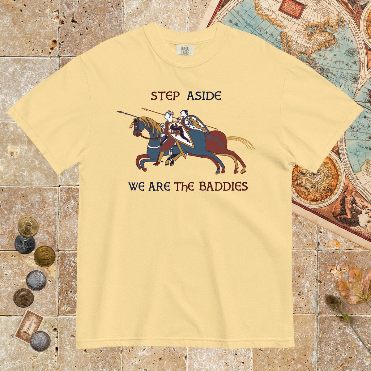 Butter Bayeux Tapestry Step Aside We Are the Baddies - Premium Tee - history buff gift by HistoHead