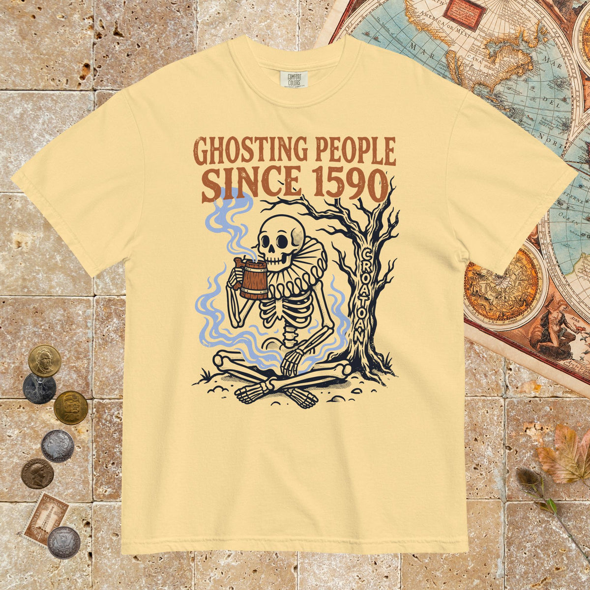 Butter Roanoke Colony Ghosting Since 1590 - Premium Tee - history buff gift by HistoHead