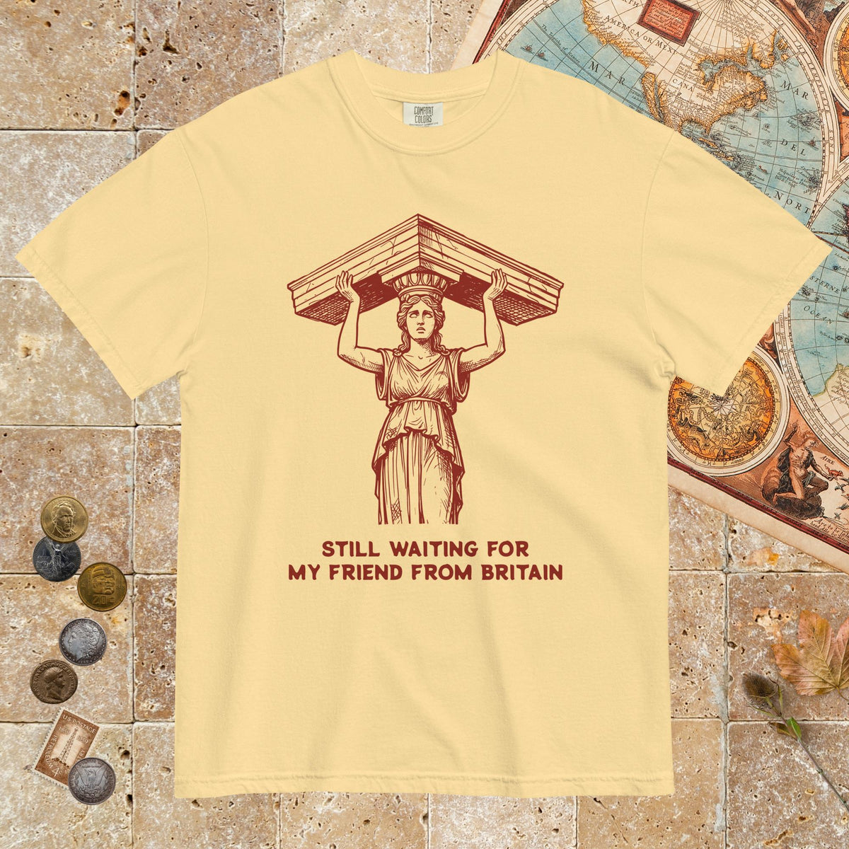 Butter Caryatid Waiting for Her Friend - Premium Tee - history buff gift by HistoHead