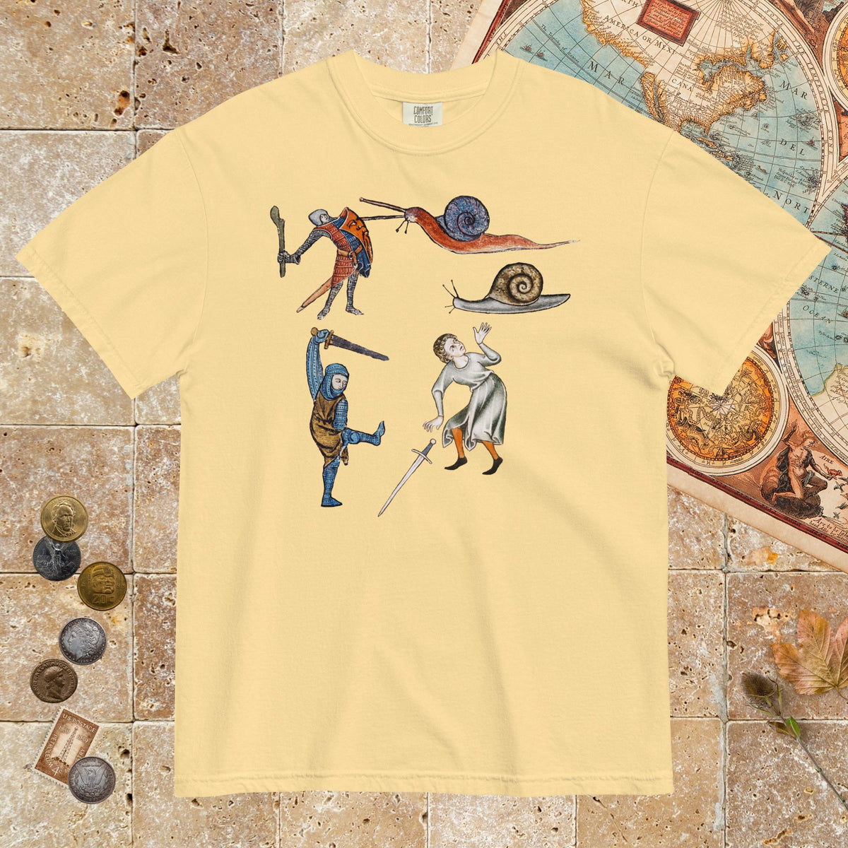 Butter Medieval Marginalia Snail Enemy - Premium Tee - history buff gift by HistoHead
