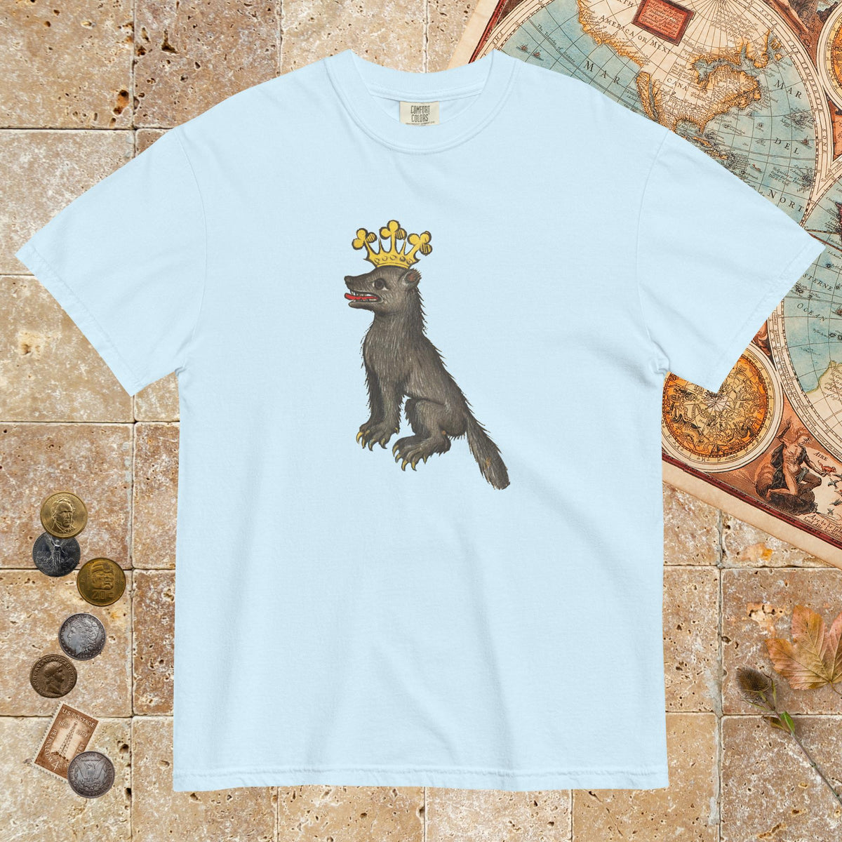 Chambray Medieval Wolf King - Premium Tee - history buff gift by HistoHead