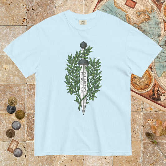 Chambray Si Vis Pacem Para Bellum Latin Phrase - Premium Tee - history buff gift by HistoHead