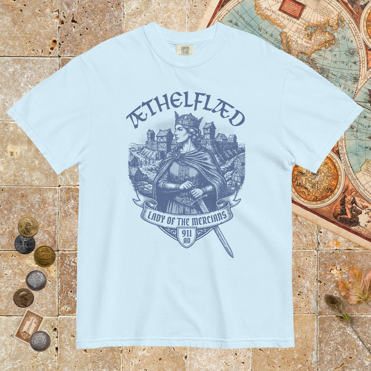 Chambray Æthelflæd Lady of the Mercians - Premium Tee - history buff gift by HistoHead