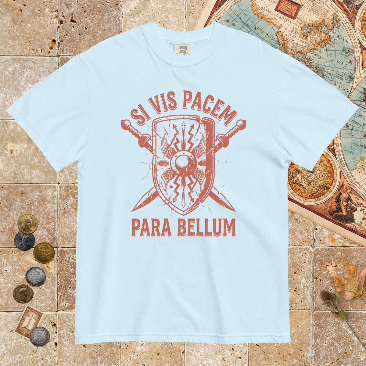 Chambray Si Vis Pacem Para Bellum Scutum - Premium Tee - history buff gift by HistoHead