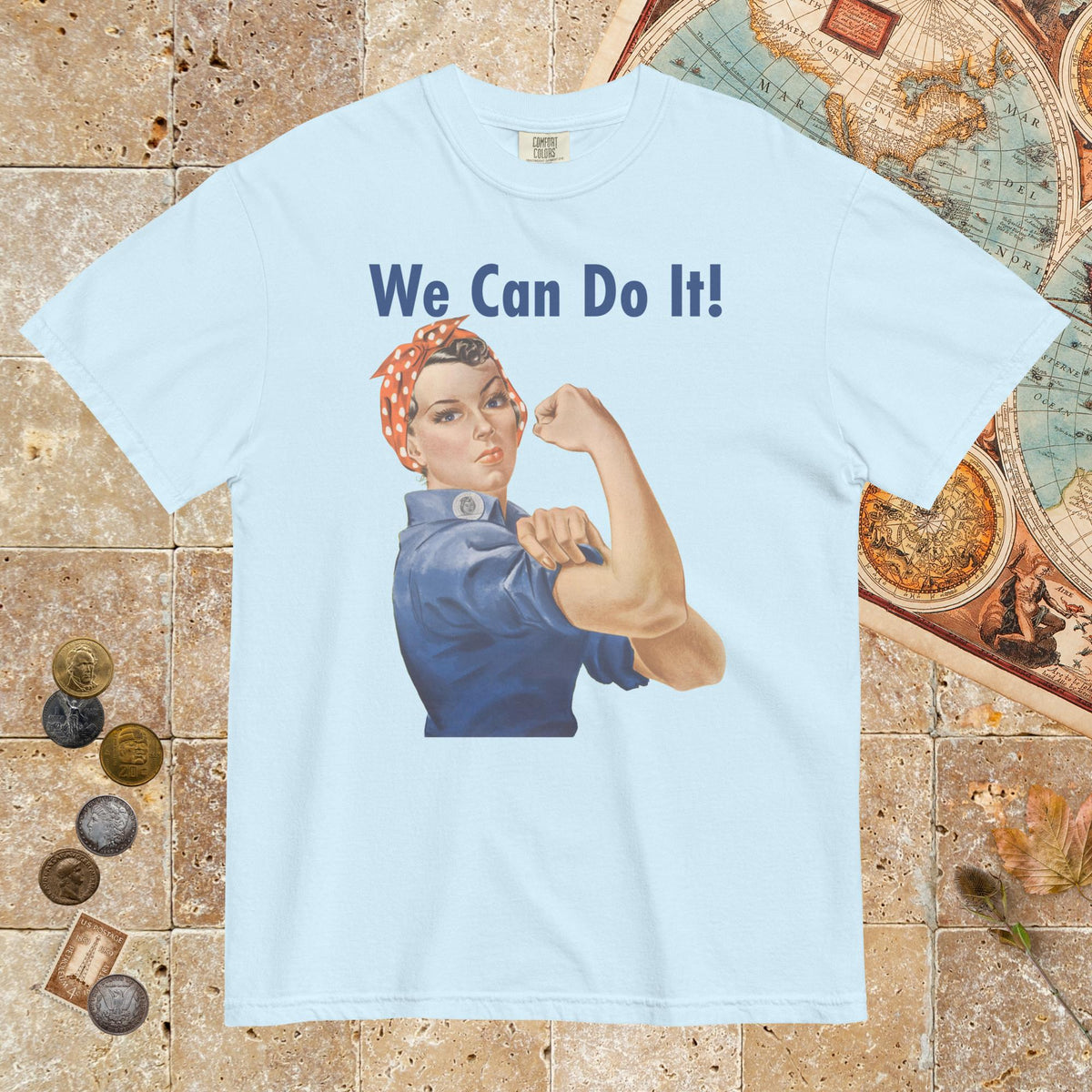 Chambray Rosie We Can Do It - Premium Tee - history buff gift by HistoHead