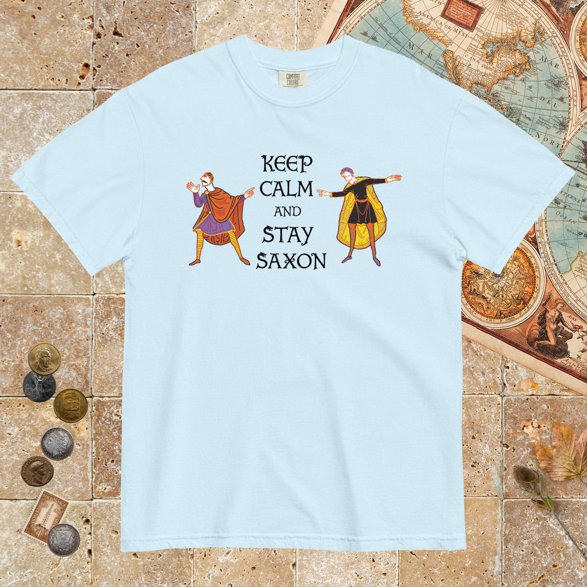 Chambray Harold Godwinson Keep Calm and Stay Saxon - Premium Tee - history buff gift by HistoHead