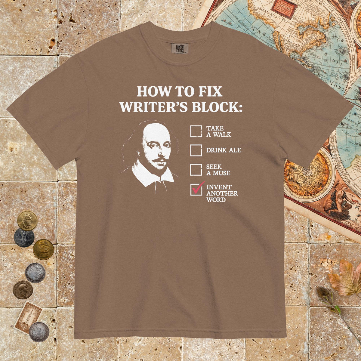 Espresso Shakespeare How to Fix Writer's Block - Premium Tee - history buff gift by HistoHead