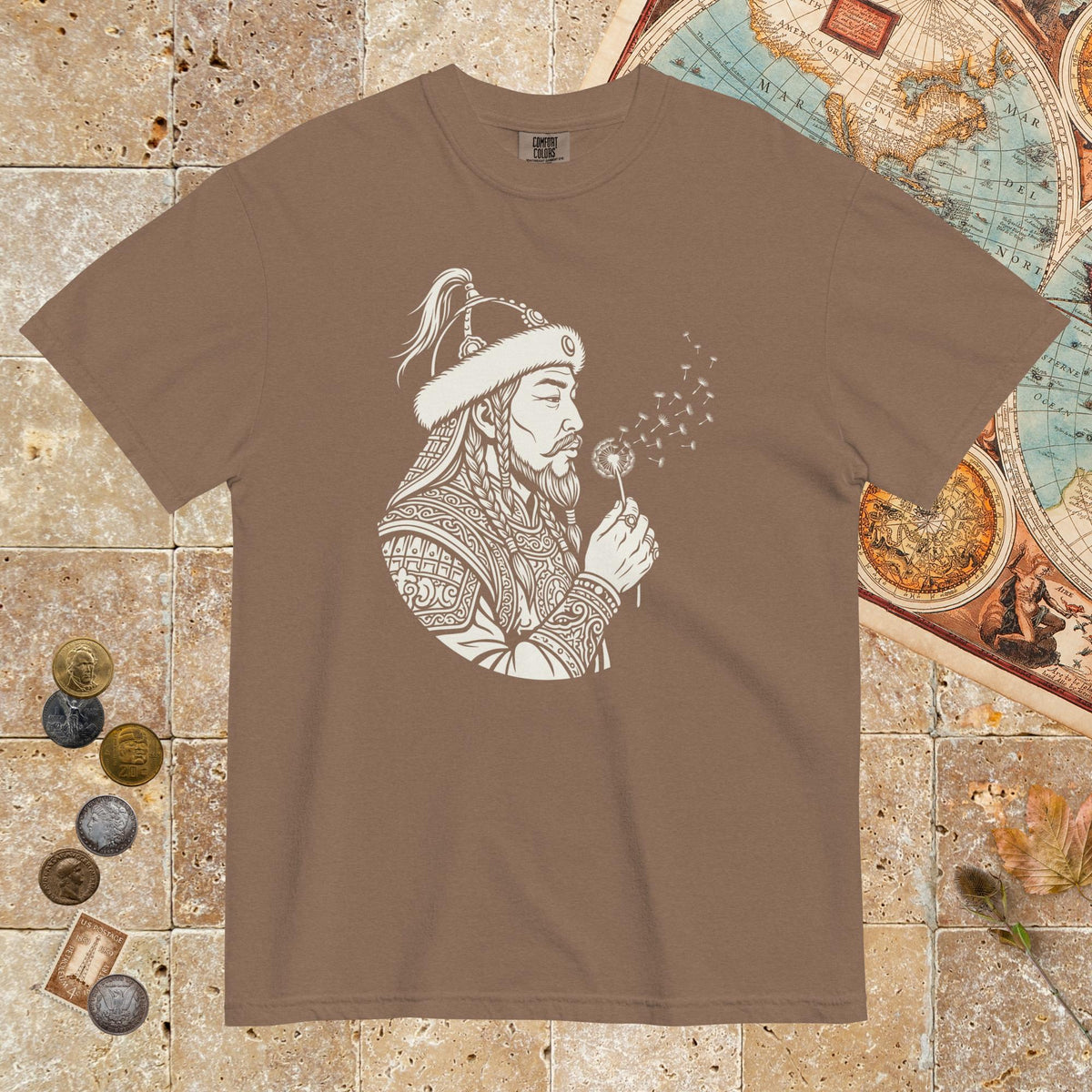 Espresso Genghis Khan Blowing Wishes - Premium Tee - history buff gift by HistoHead