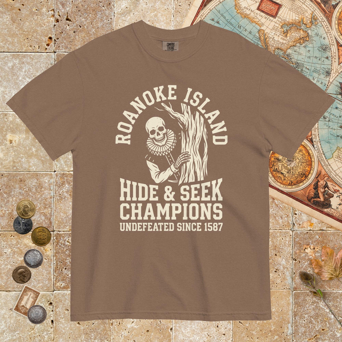 Espresso Roanoke Island Hide & Seek - Premium Tee - history buff gift by HistoHead
