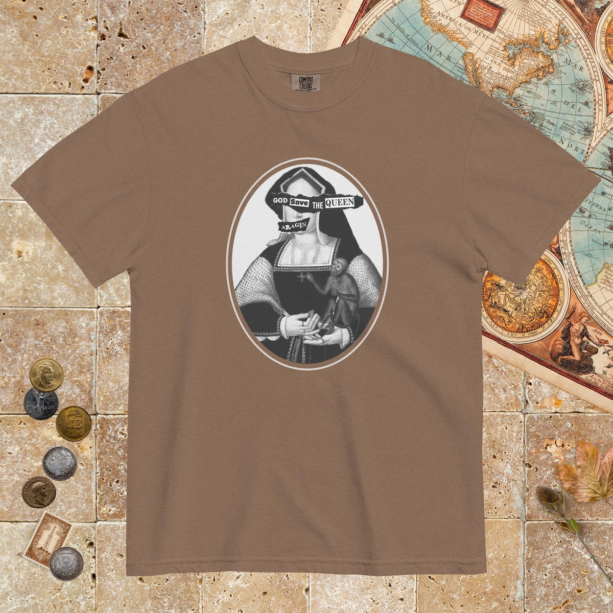 Espresso God Save the Queen Katherine of Aragon - Premium Tee - history buff gift by HistoHead