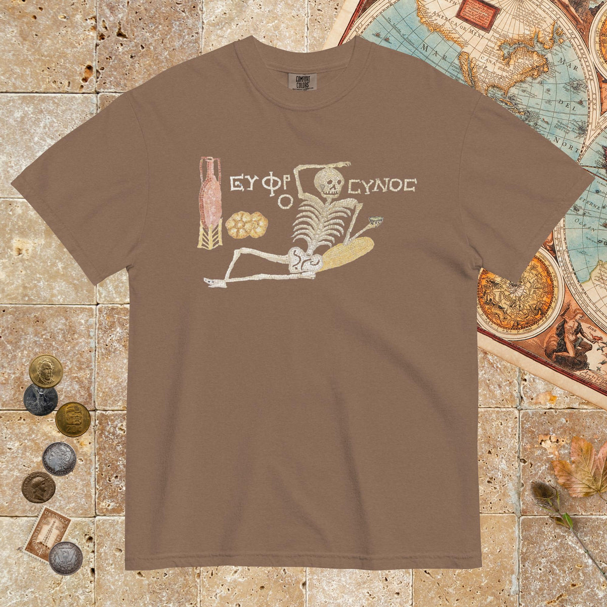 Espresso Skeleton Mosaic - Premium Tee - history buff gift by HistoHead