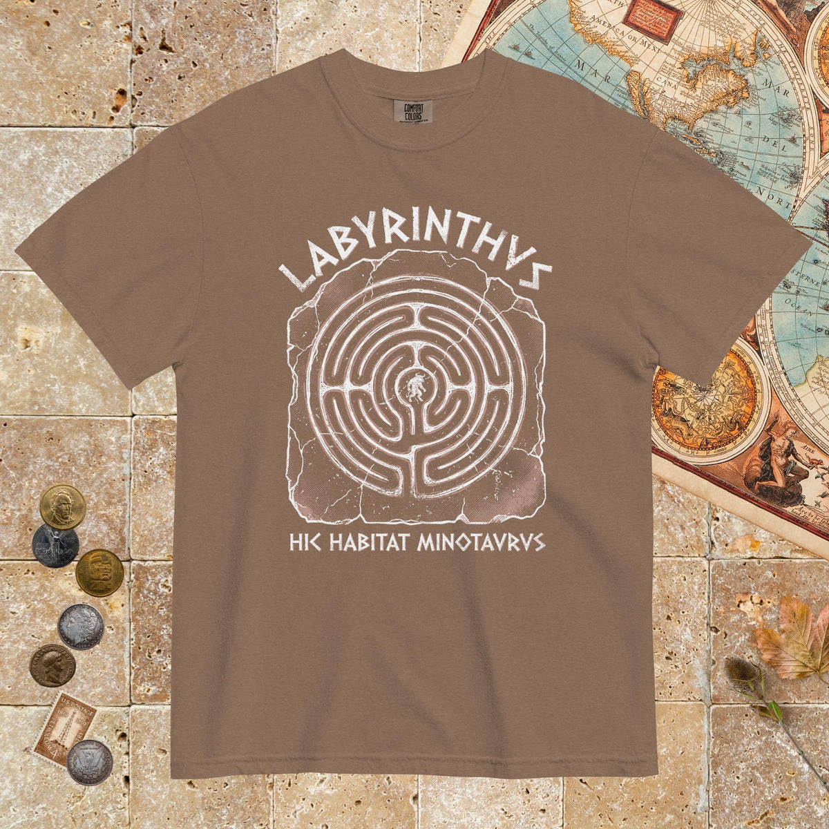 Espresso Labyrinthus Here Lives Minotaur - Premium Tee - history buff gift by HistoHead