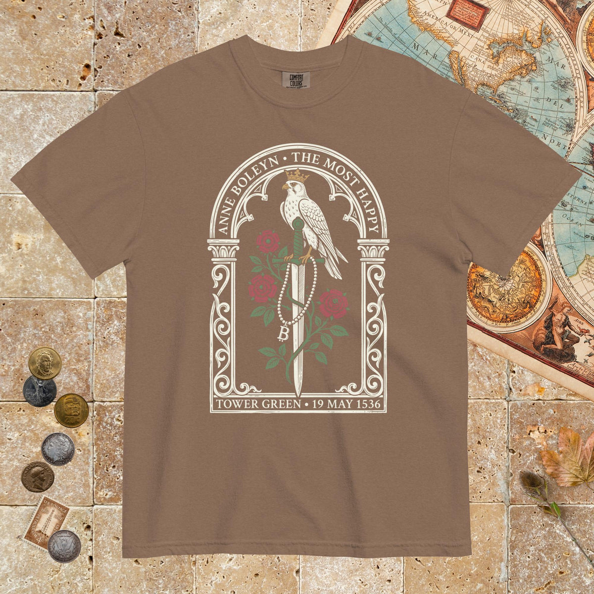 Espresso Anne Boleyn Falcon - Premium Tee - history buff gift by HistoHead