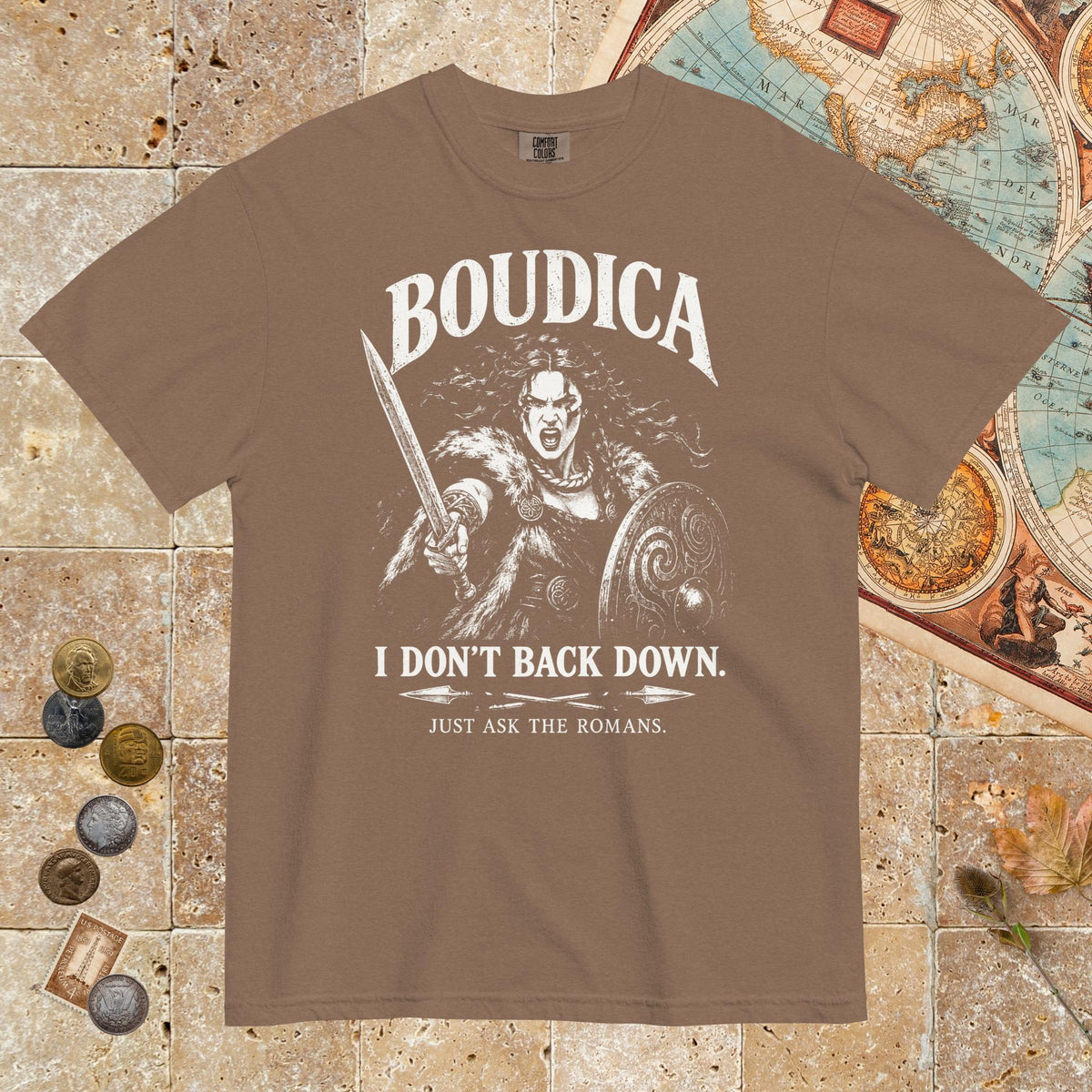 Espresso Boudica I Don't Back Down - Premium Tee - history buff gift by HistoHead