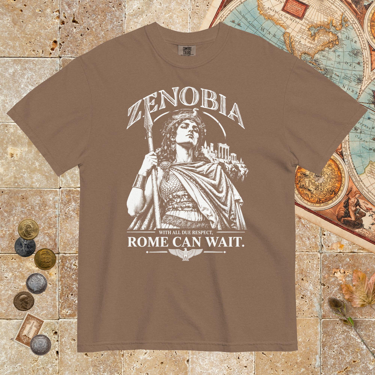 Espresso Zenobia With All Due Respect Rome Can Wait - Premium Tee - history buff gift by HistoHead