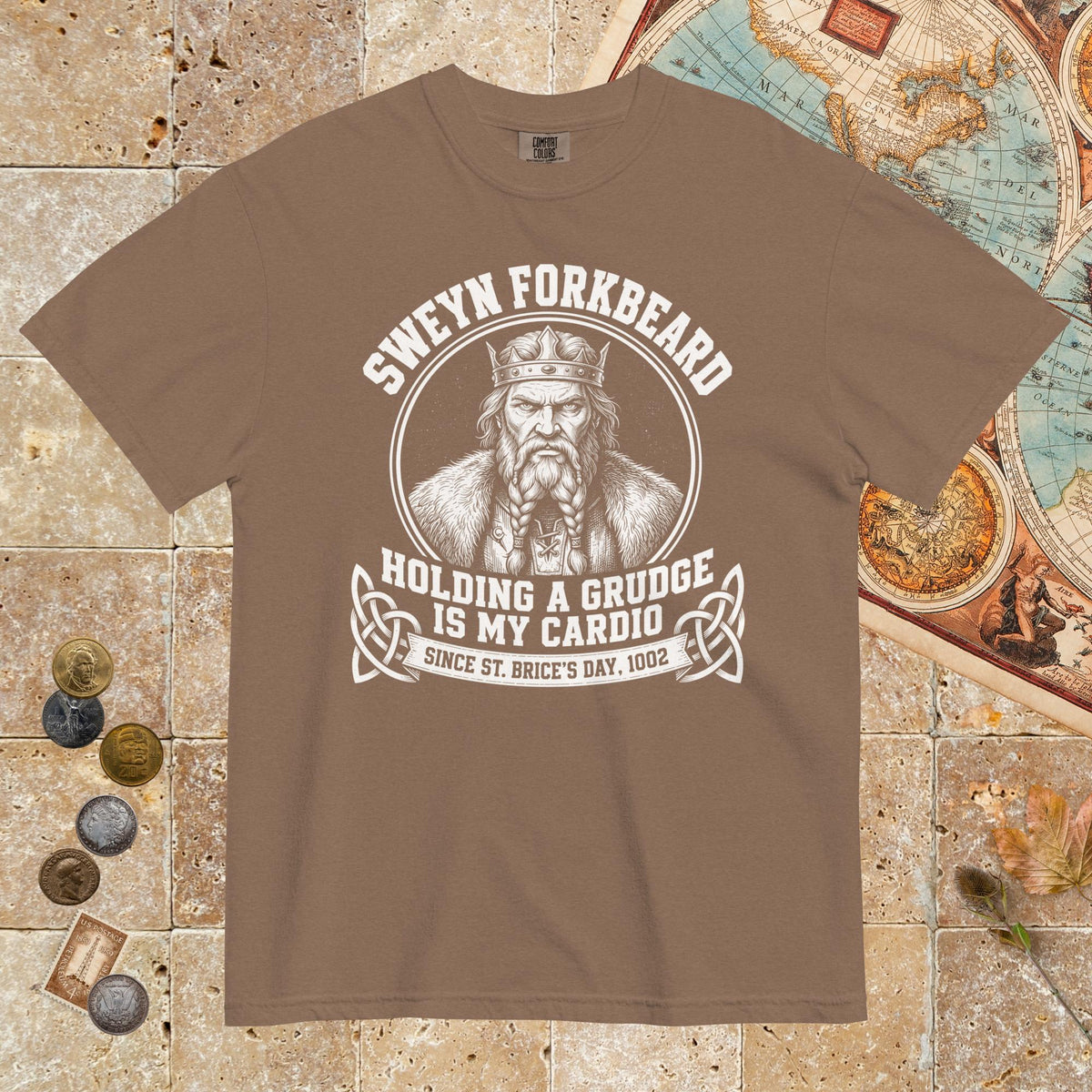 Espresso Sweyn Forkbeard Holding a Grudge Is My Cardio - Premium Tee - history buff gift by HistoHead