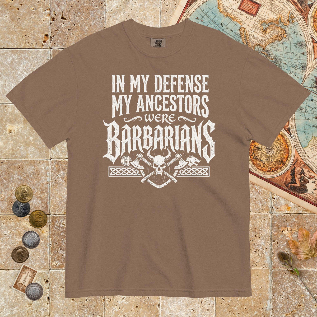 Espresso In My Defense My Ancestors Were Barbarians - Premium Tee - history buff gift by HistoHead