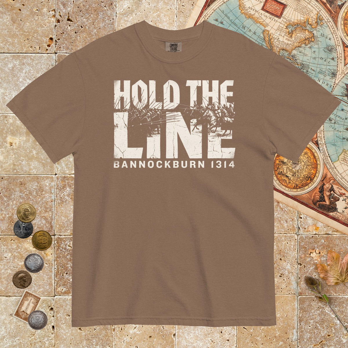 Espresso Hold The Line Bannockburn 1314 - Premium Tee - history buff gift by HistoHead