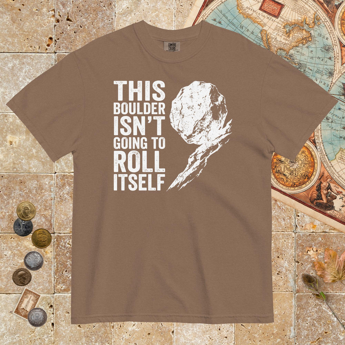 Espresso Sisyphus This Boulder Isn't Going to Roll Itself - Premium Tee - history buff gift by HistoHead