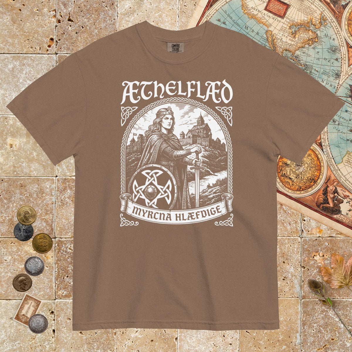 Espresso Aethelflaed Lady of the Mercians Old English - Premium Tee - history buff gift by HistoHead