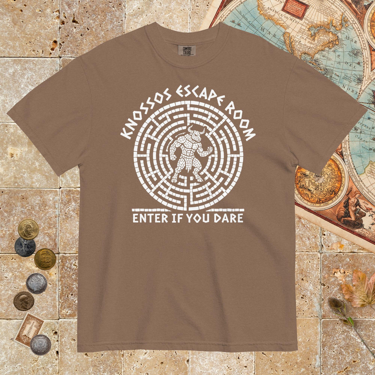 Espresso Knossos Escape Room Enter If You Dare - Premium Tee - history buff gift by HistoHead