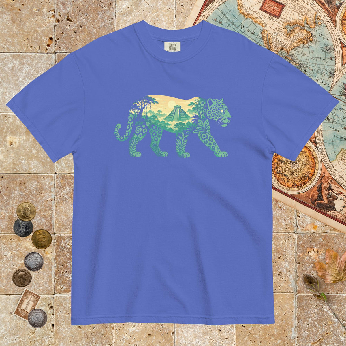 Flo Blue Mesoamerican Jaguar - Premium Tee - history buff gift by HistoHead