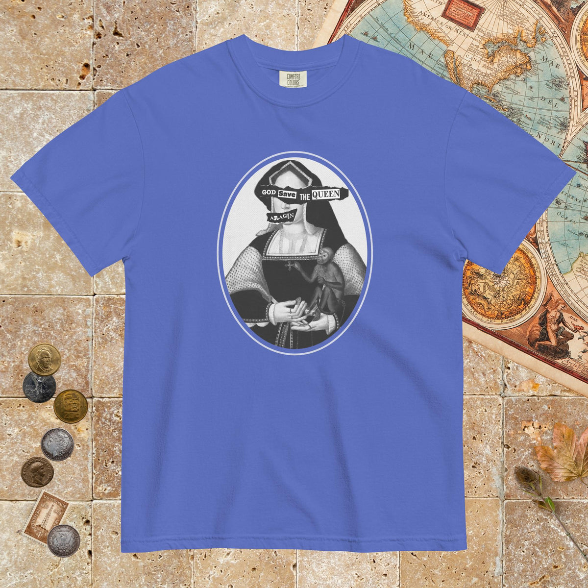 Flo Blue God Save the Queen Katherine of Aragon - Premium Tee - history buff gift by HistoHead
