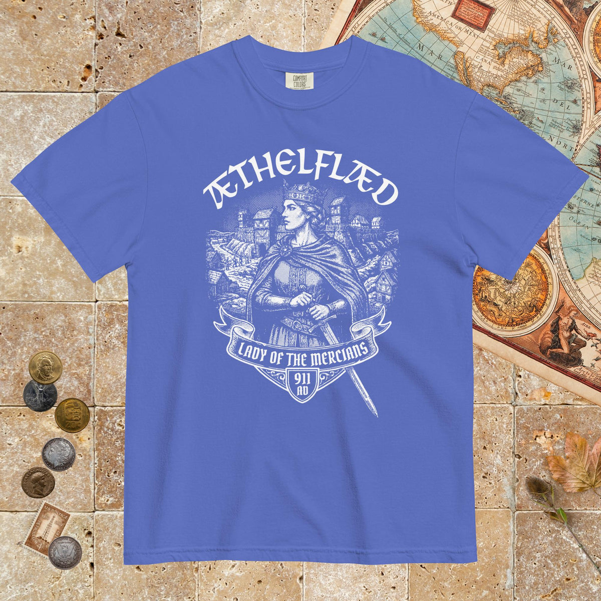 Flo Blue Æthelflæd Lady of the Mercians - Premium Tee - history buff gift by HistoHead