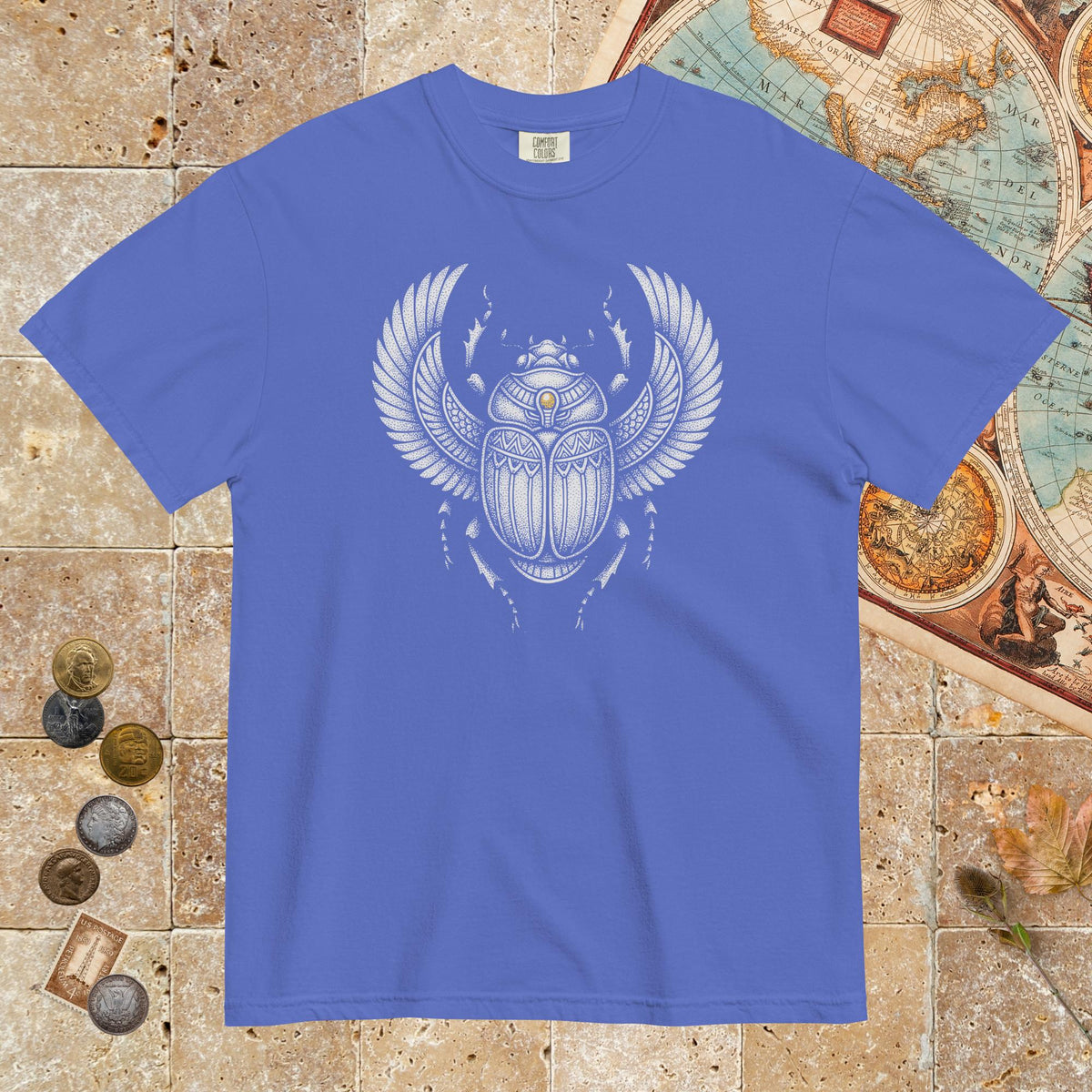 Flo Blue Khepri God of Rebirth - Premium Tee - history buff gift by HistoHead