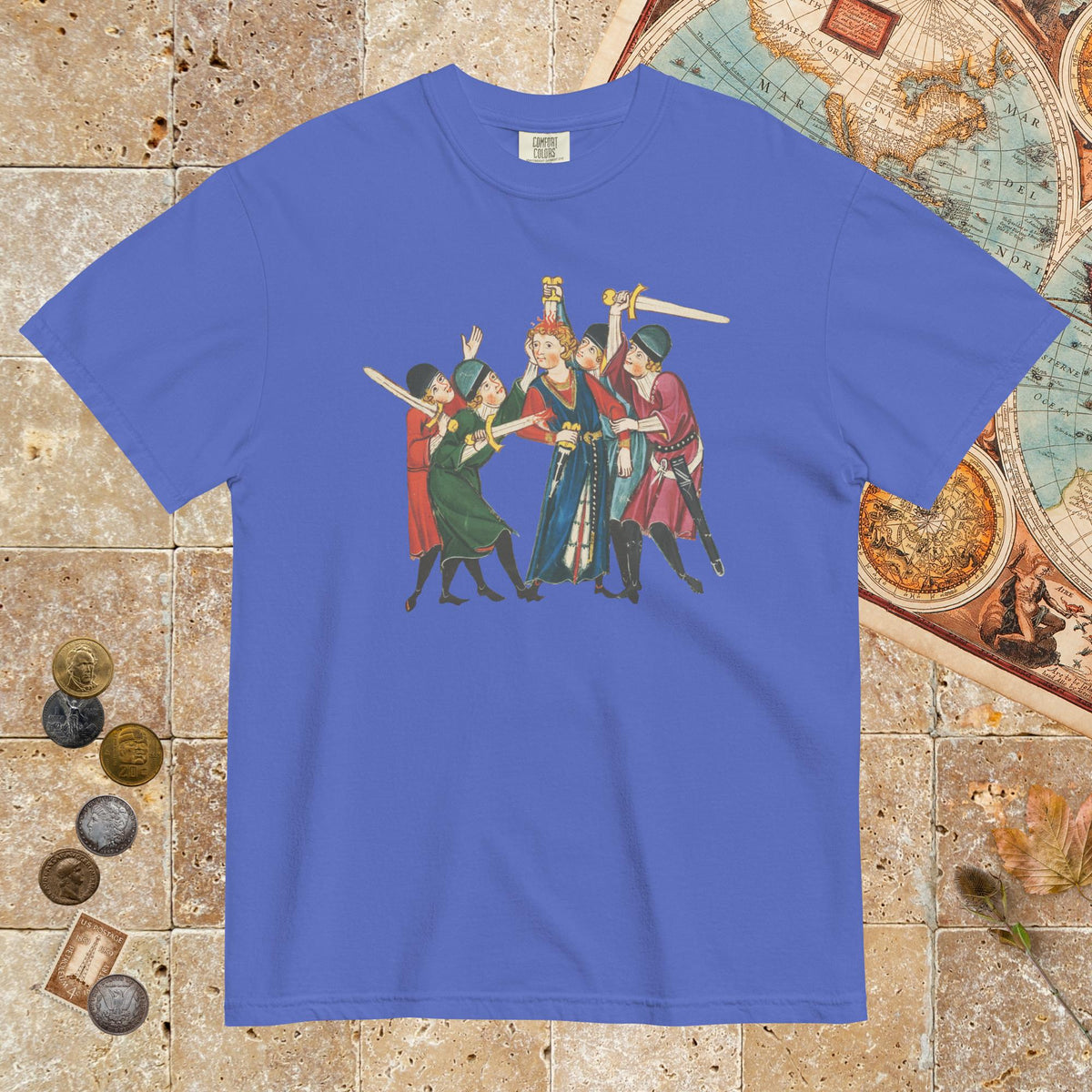 Flo Blue Medieval Positivity - Premium Tee - history buff gift by HistoHead