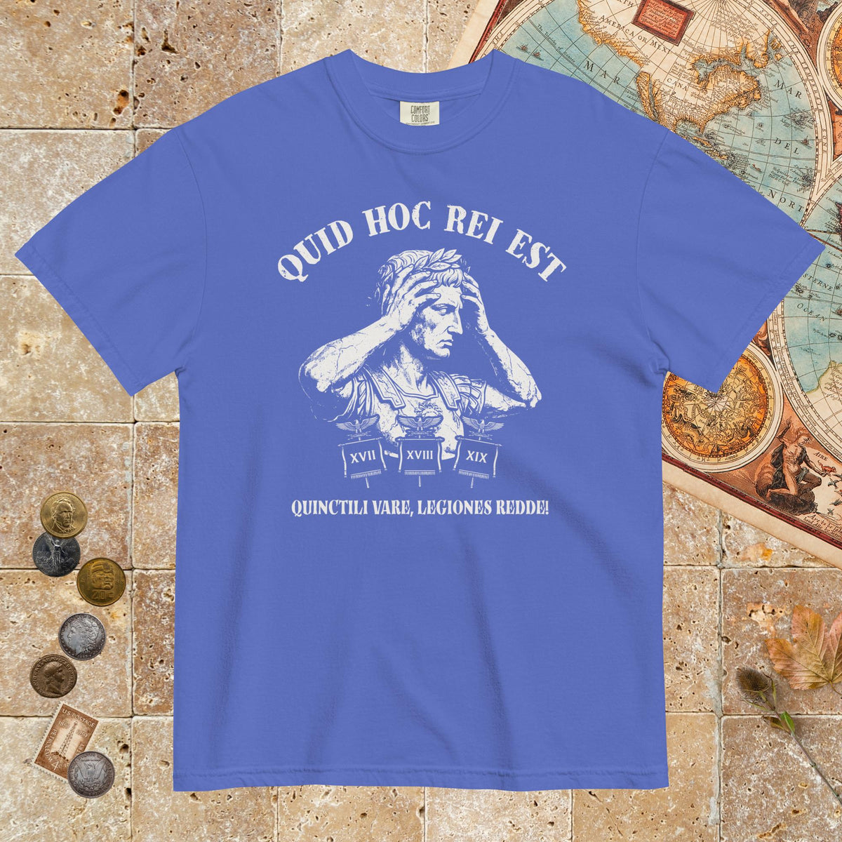 Flo Blue Augustus What the Hell Is This Latin - Premium Tee - history buff gift by HistoHead