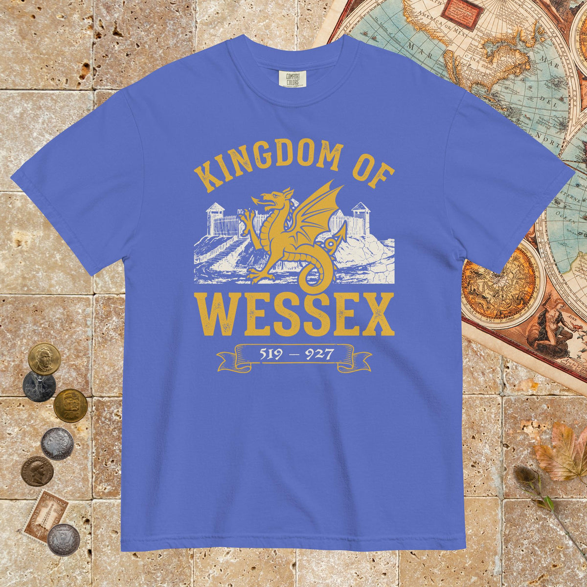 Flo Blue Kingdom of Wessex - Premium Tee - history buff gift by HistoHead