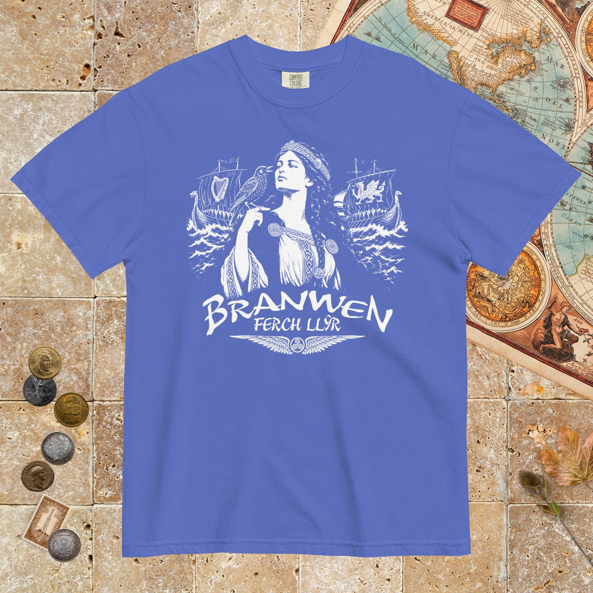 Flo Blue Branwen ferch Llŷr - Premium Tee - history buff gift by HistoHead