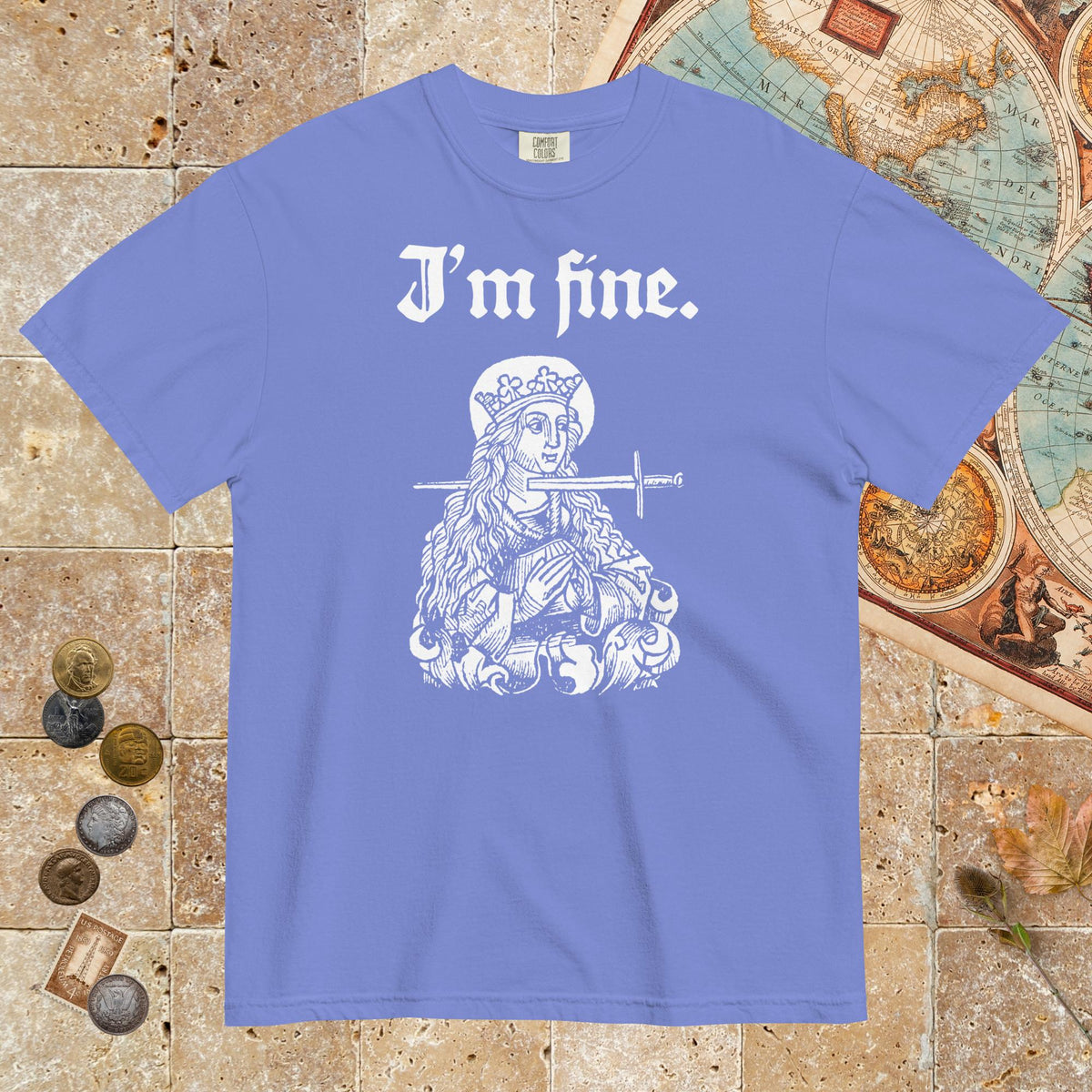 Flo Blue Saint Lucy I'm Fine - Premium Tee - history buff gift by HistoHead