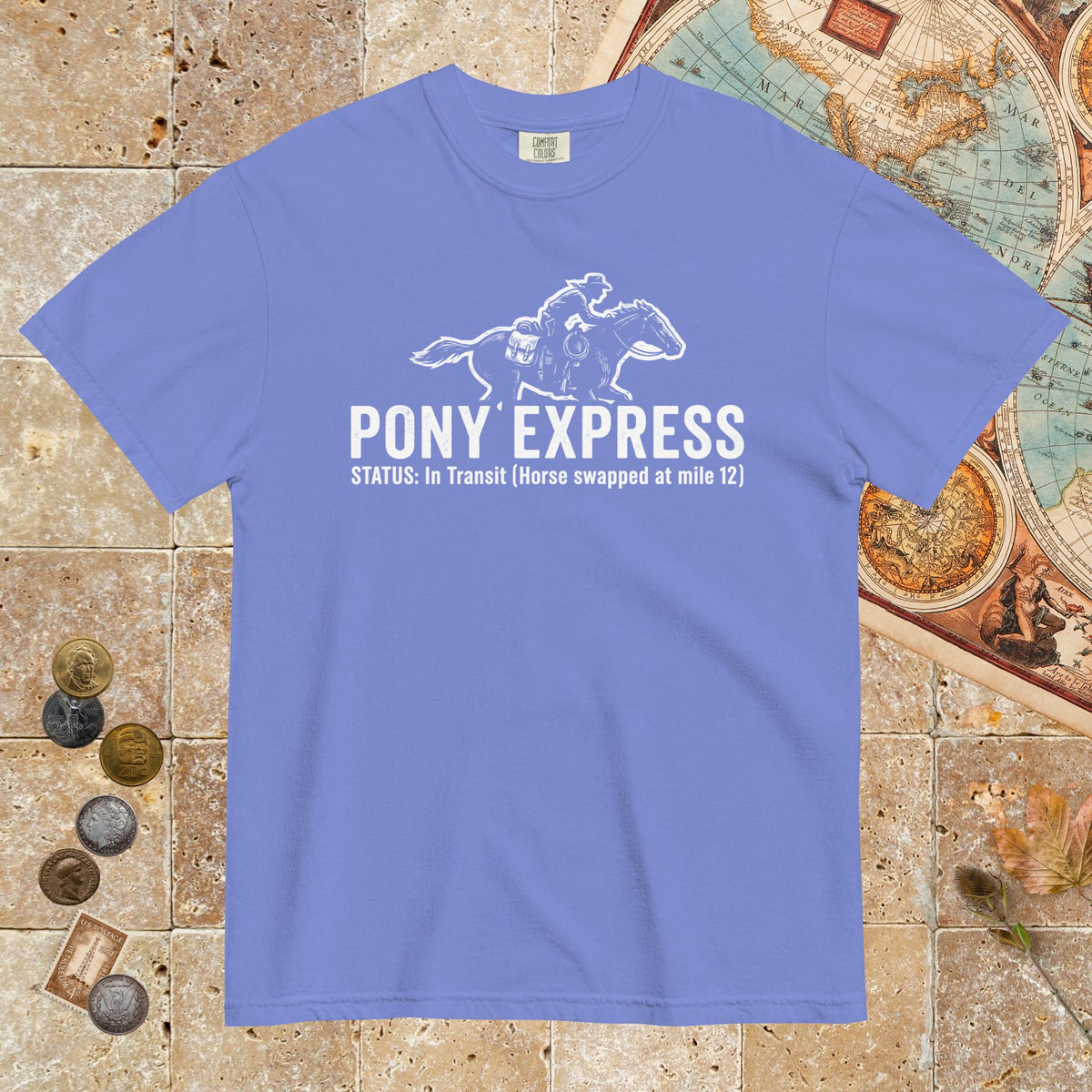 Flo Blue Pony Express - Premium Tee - history buff gift by HistoHead