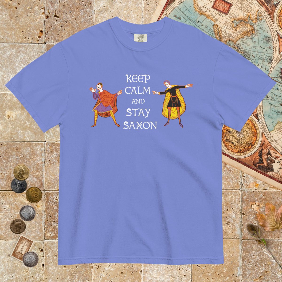 Flo Blue Harold Godwinson Keep Calm and Stay Saxon - Premium Tee - history buff gift by HistoHead