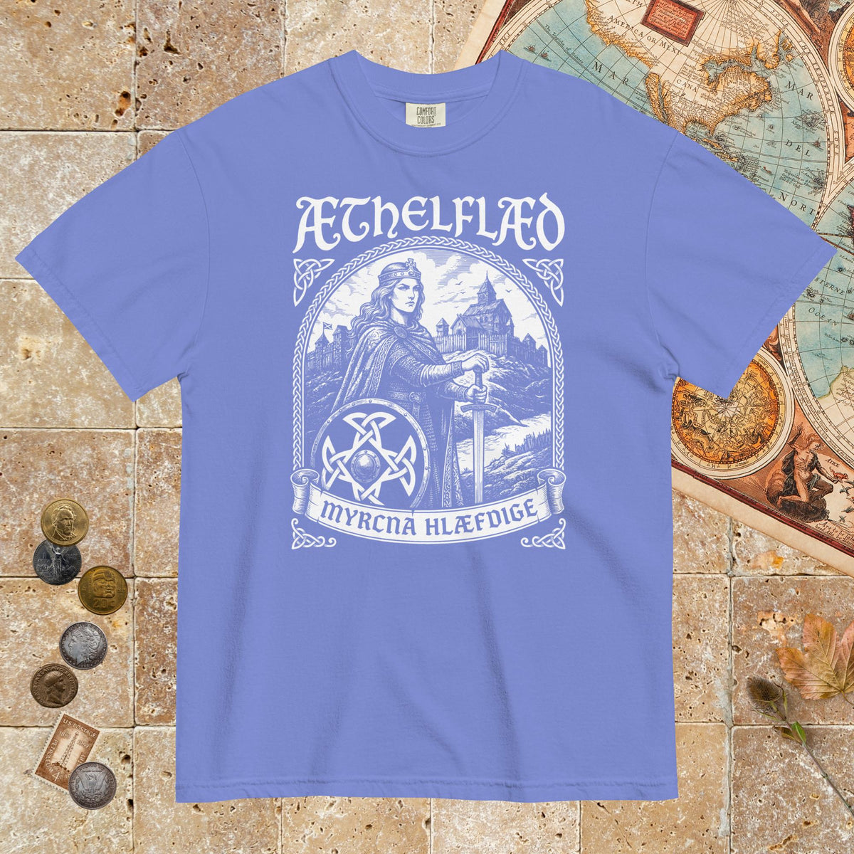 Flo Blue Aethelflaed Lady of the Mercians Old English - Premium Tee - history buff gift by HistoHead