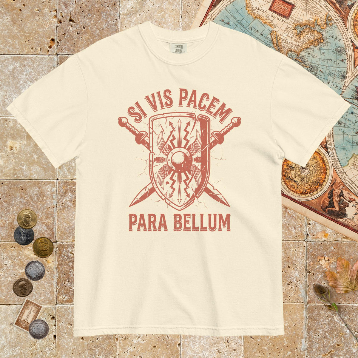Ivory Si Vis Pacem Para Bellum Scutum - Premium Tee - history buff gift by HistoHead