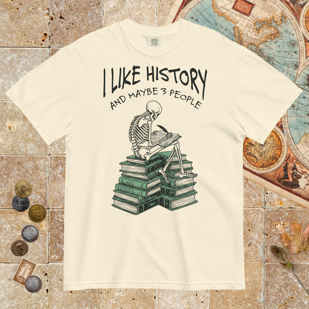 Ivory I Like History and Maybe 3 People - Premium Tee - history buff gift by HistoHead