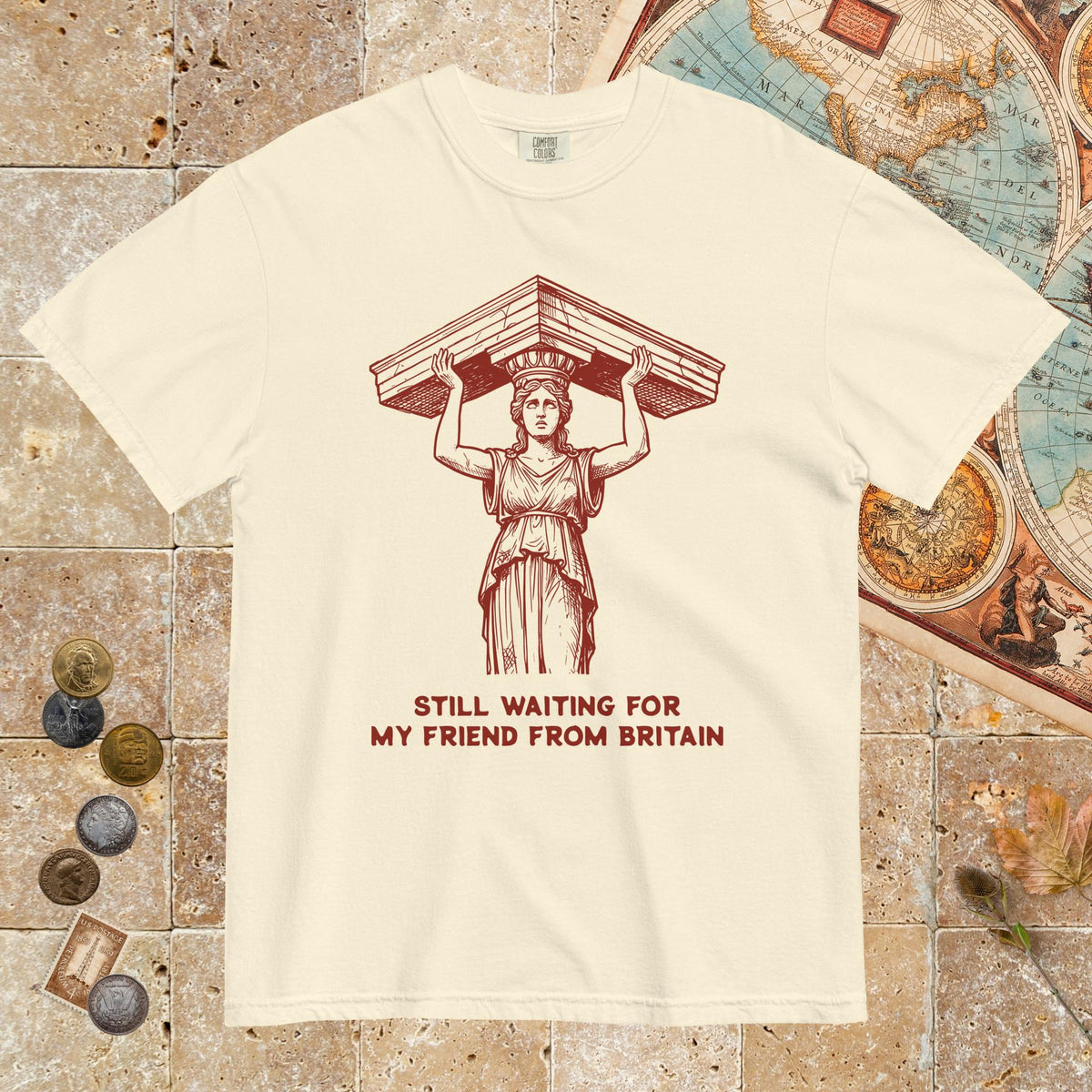 Ivory Caryatid Waiting for Her Friend - Premium Tee - history buff gift by HistoHead