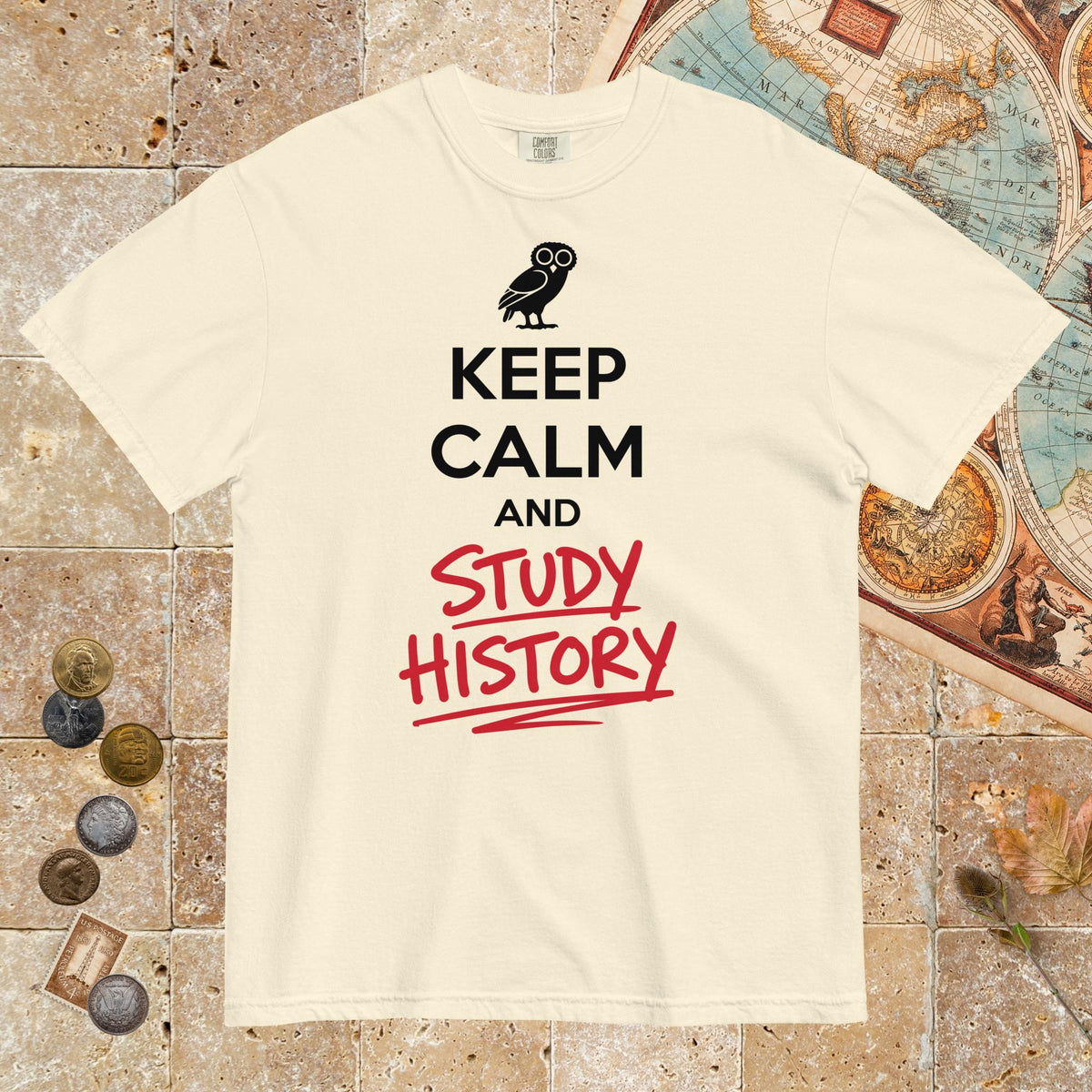 Ivory Keep Calm and Study History - Premium Tee - history buff gift by HistoHead