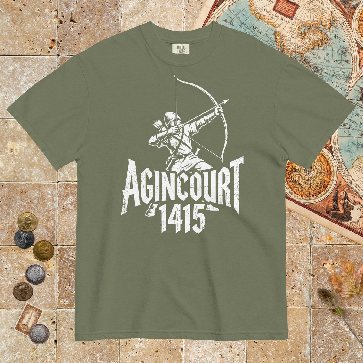Moss Agincourt 1415 Longbowman - Premium Tee - history buff gift by HistoHead