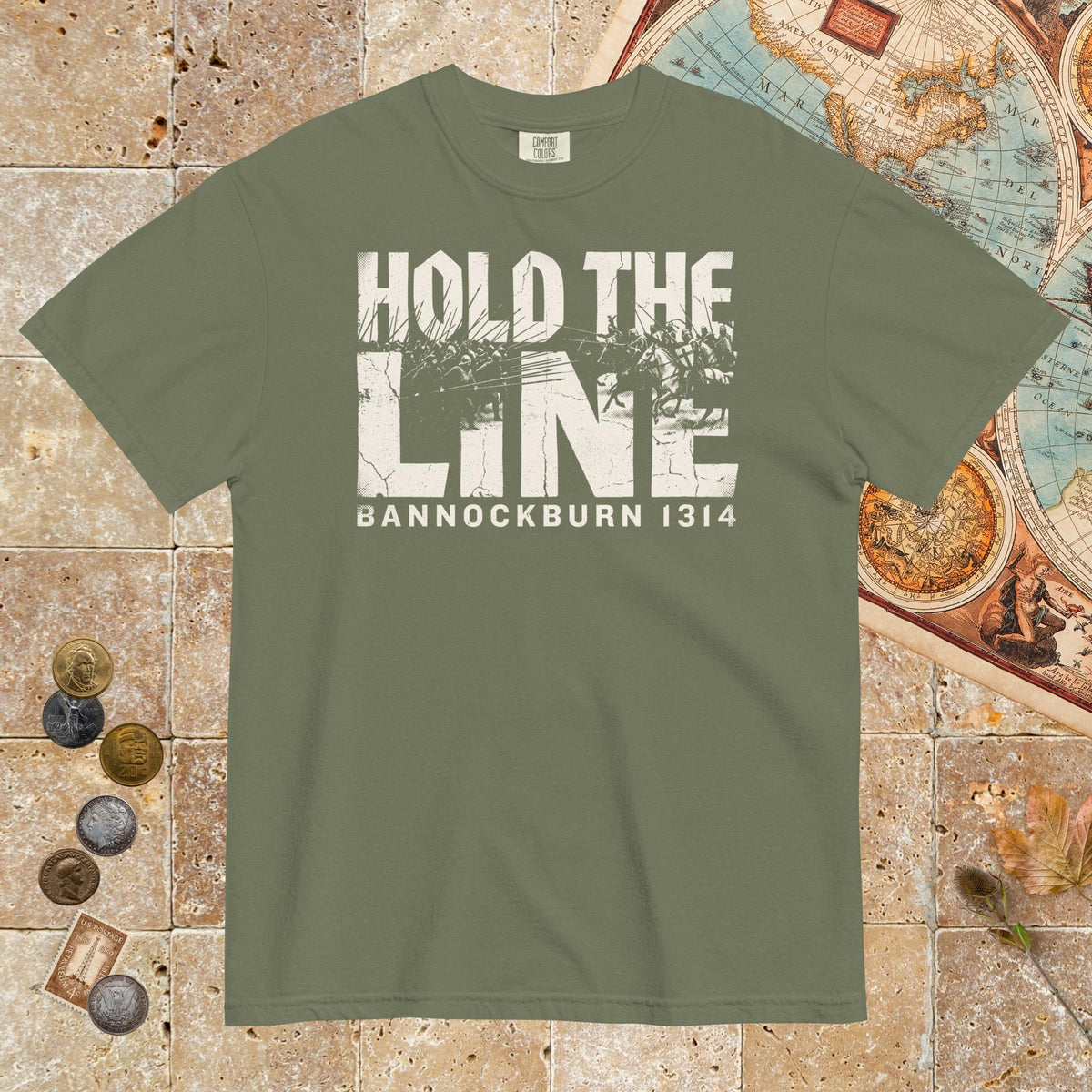 Moss Hold The Line Bannockburn 1314 - Premium Tee - history buff gift by HistoHead