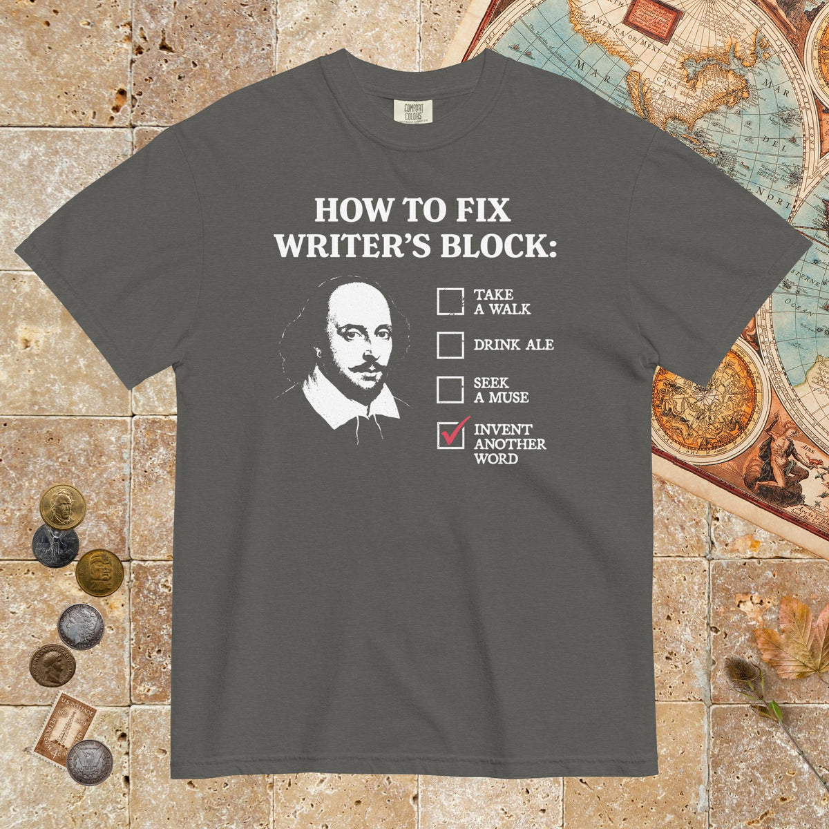 Pepper Shakespeare How to Fix Writer's Block - Premium Tee - history buff gift by HistoHead